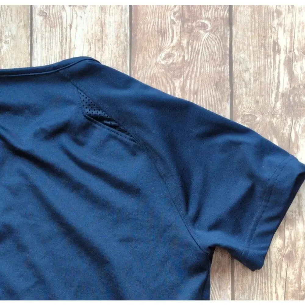 Adidas Hi Lo Athletic Shirt in Dark Blue - Jersey - Crewneck Size L